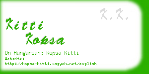 kitti kopsa business card